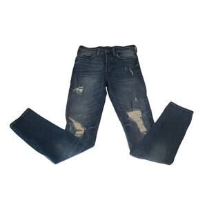 H&M Dark Washed Distressed Skinny Couple Moulante & Denim Jeans - Size 29